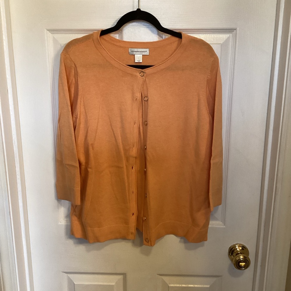 Christopher & Banks Women's Soft Orange Cardigan